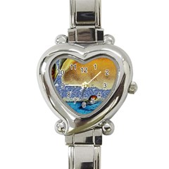 Abstract Painting Art Texture Heart Italian Charm Watch by Ravend