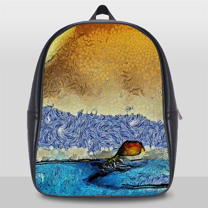 Abstract Painting Art Texture School Bag (Large)