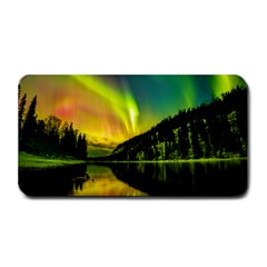 Scenic View Of Aurora Borealis Stretching Over A Lake At Night Medium Bar Mat by danenraven