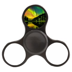 Scenic View Of Aurora Borealis Stretching Over A Lake At Night Finger Spinner by danenraven