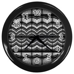 Abstract Geometric Collage Pattern Wall Clock (black) by dflcprintsclothing