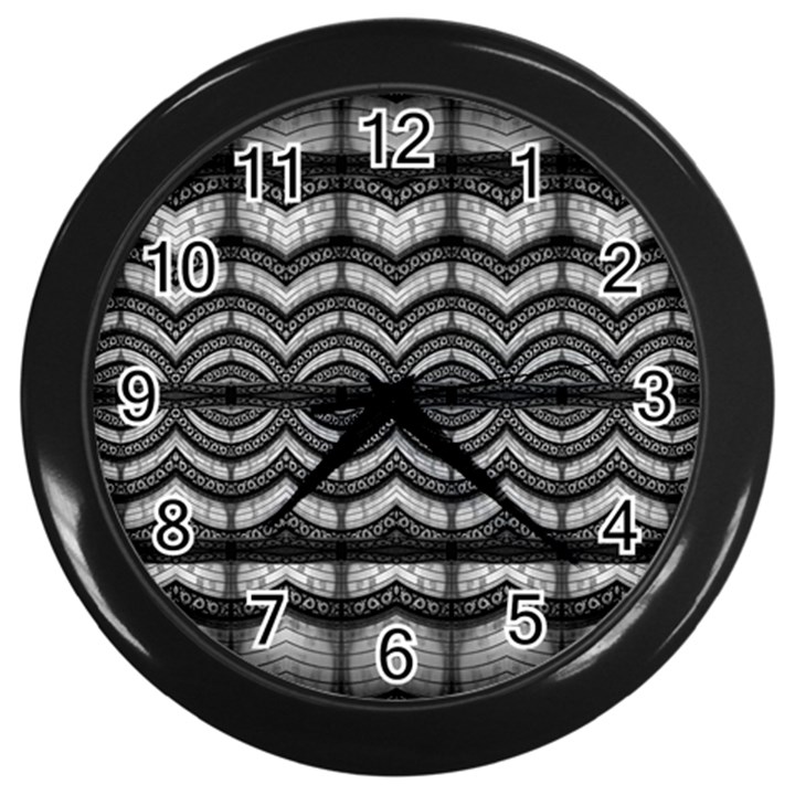 Abstract Geometric Collage Pattern Wall Clock (Black)