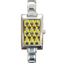 Smily Rectangle Italian Charm Watch by Sparkle