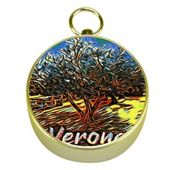 Colorful Verona Olive Tree Gold Compasses by ConteMonfrey