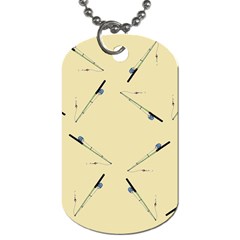 Fishing Rods Pattern Brown Dog Tag (two Sides) by TetiBright