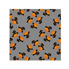 Pumpkin Heads With Hat Gray Square Satin Scarf (30  X 30 ) by TetiBright