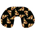 Pizza Slices Pattern Green Travel Neck Pillow Front