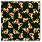 Pizza Slices Pattern Green Square Satin Scarf (36  x 36 ) Front