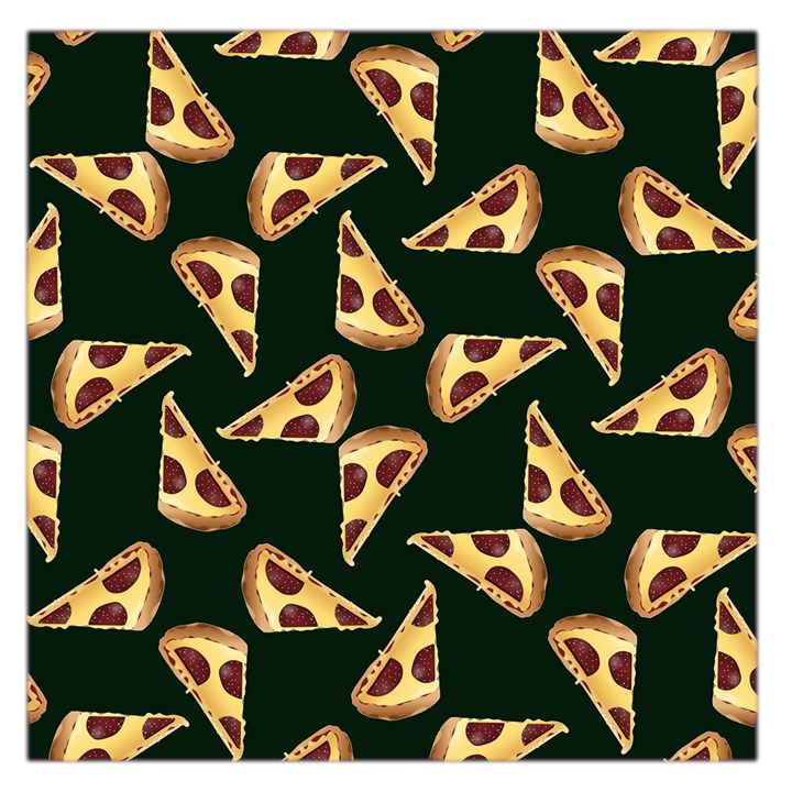 Pizza Slices Pattern Green Square Satin Scarf (36  x 36 )