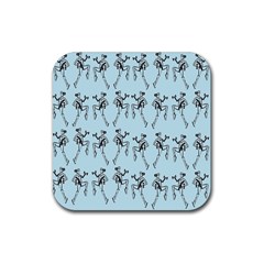 Jogging Lady On Blue Rubber Coaster (square) by TetiBright