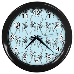 Jogging Lady On Blue Wall Clock (black) by TetiBright