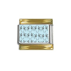 Jogging Lady On Blue Gold Trim Italian Charm (9mm) by TetiBright