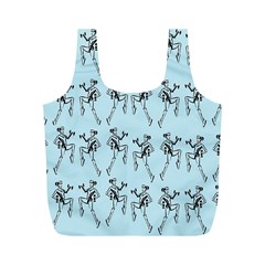 Jogging Lady On Blue Full Print Recycle Bag (m) by TetiBright