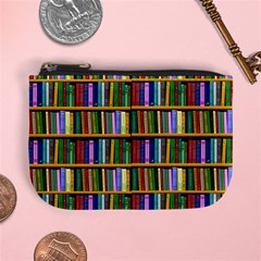 Books On A Shelf Mini Coin Purse by TetiBright