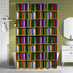 Books On A Shelf Shower Curtain 48  X 72  (small)  by TetiBright