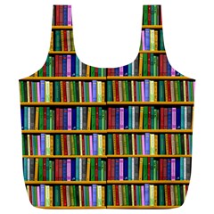 Books On A Shelf Full Print Recycle Bag (xl) by TetiBright