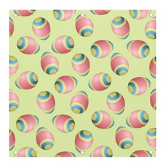 Colorful Easter Eggs Pattern Green Banner And Sign 4  X 4  by TetiBright