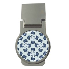 Blue Dolphins Pattern Money Clips (round)  by TetiBright