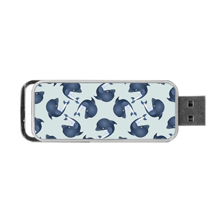 Blue Dolphins Pattern Portable USB Flash (One Side)