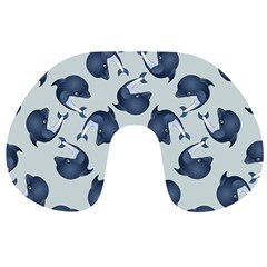 Blue Dolphins Pattern Travel Neck Pillow by TetiBright