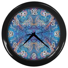 Marbling Blend Repeats Wall Clock (black) by kaleidomarblingart