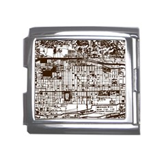 Antique Oriental Town Map  Mega Link Italian Charm (18mm) by ConteMonfrey