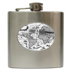 Antique Mapa Mundi Revisited Hip Flask (6 Oz) by ConteMonfrey