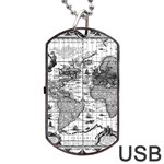 Antique Mapa Mundi Revisited Dog Tag USB Flash (One Side) Front