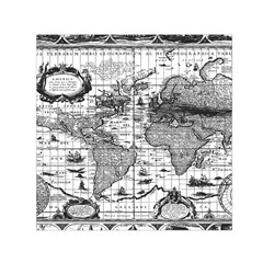 Antique Mapa Mundi Revisited Square Satin Scarf (30  X 30 ) by ConteMonfrey