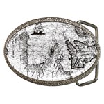 Antique Mercant Map  Belt Buckles Front