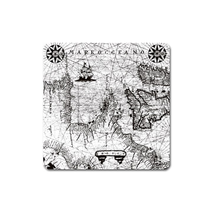 Antique Mercant Map  Square Magnet