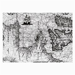 Antique Mercant Map  Large Glasses Cloth by ConteMonfrey