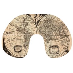 World Map - Nova Delineatio Totius Orbis Terrarum -  1659-1733 Travel Neck Pillow by ConteMonfrey