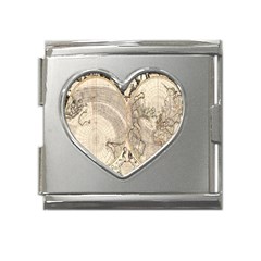 Mapa Mundi - 1774 Mega Link Heart Italian Charm (18mm) by ConteMonfrey