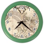 Mapa Mundi - 1774 Color Wall Clock Front