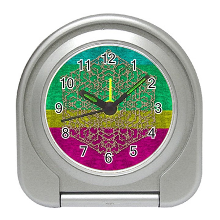 Rainbow Landscape With A Beautiful Silver Star So Decorative Travel Alarm Clock