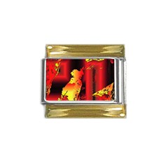 Red Light Ii Gold Trim Italian Charm (9mm) by MRNStudios