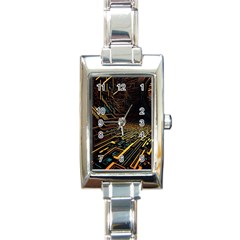 Data Technology Coding Pattern Rectangle Italian Charm Watch by Jancukart