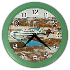 Alone On Gardasee, Italy  Color Wall Clock by ConteMonfrey