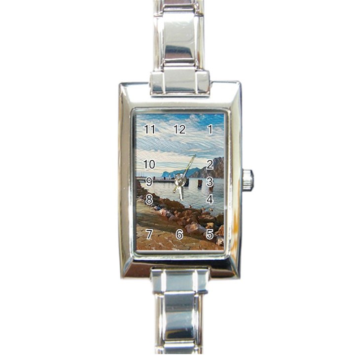 Ducks on Gardasee Rectangle Italian Charm Watch