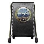 Lake in Italy Pen Holder Desk Clock Front