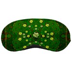 Lotus Bloom In Gold And A Green Peaceful Surrounding Environment Sleeping Mask Front