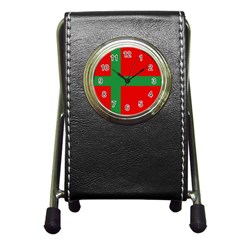 Bornholm Denmark Flag Pen Holder Desk Clock by tony4urban