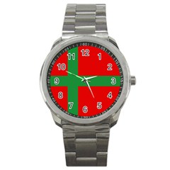 Bornholm Denmark Flag Sport Metal Watch by tony4urban