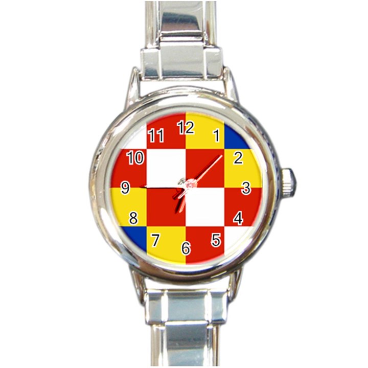 Antwerp Flag Round Italian Charm Watch