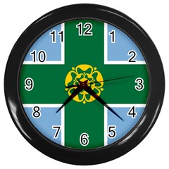 Derbyshire Flag Wall Clock (black) by tony4urban