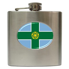 Derbyshire Flag Hip Flask (6 Oz) by tony4urban