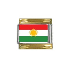 Kurdistan Flag Gold Trim Italian Charm (9mm) by tony4urban