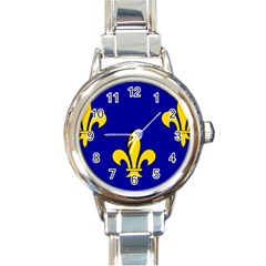 Ile De France Flag Round Italian Charm Watch by tony4urban