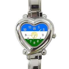 Bashkortostan Flag Heart Italian Charm Watch by tony4urban